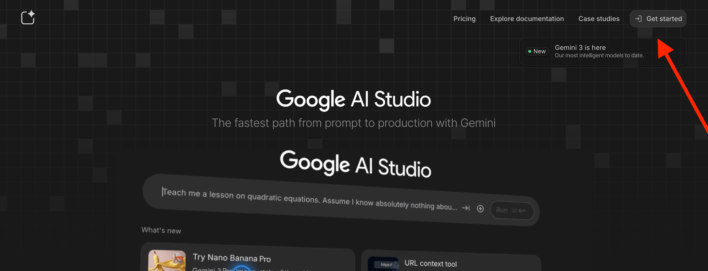 Google AI Studio — home page
